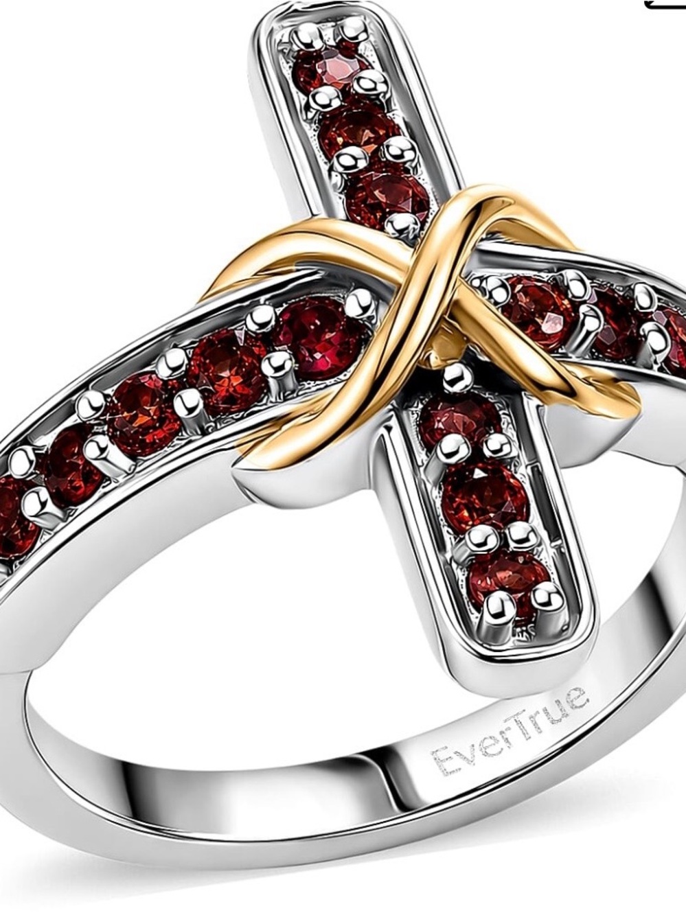 EverTrue Pyrope Garnet 0.75 ctw Ring in 18K YG Plated and Yellow Gold size 8